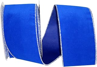 Reliant Ribbon Velvet Color Wired Edge Ribbon, 2-1/2 Inch X 10 Yards, Royal