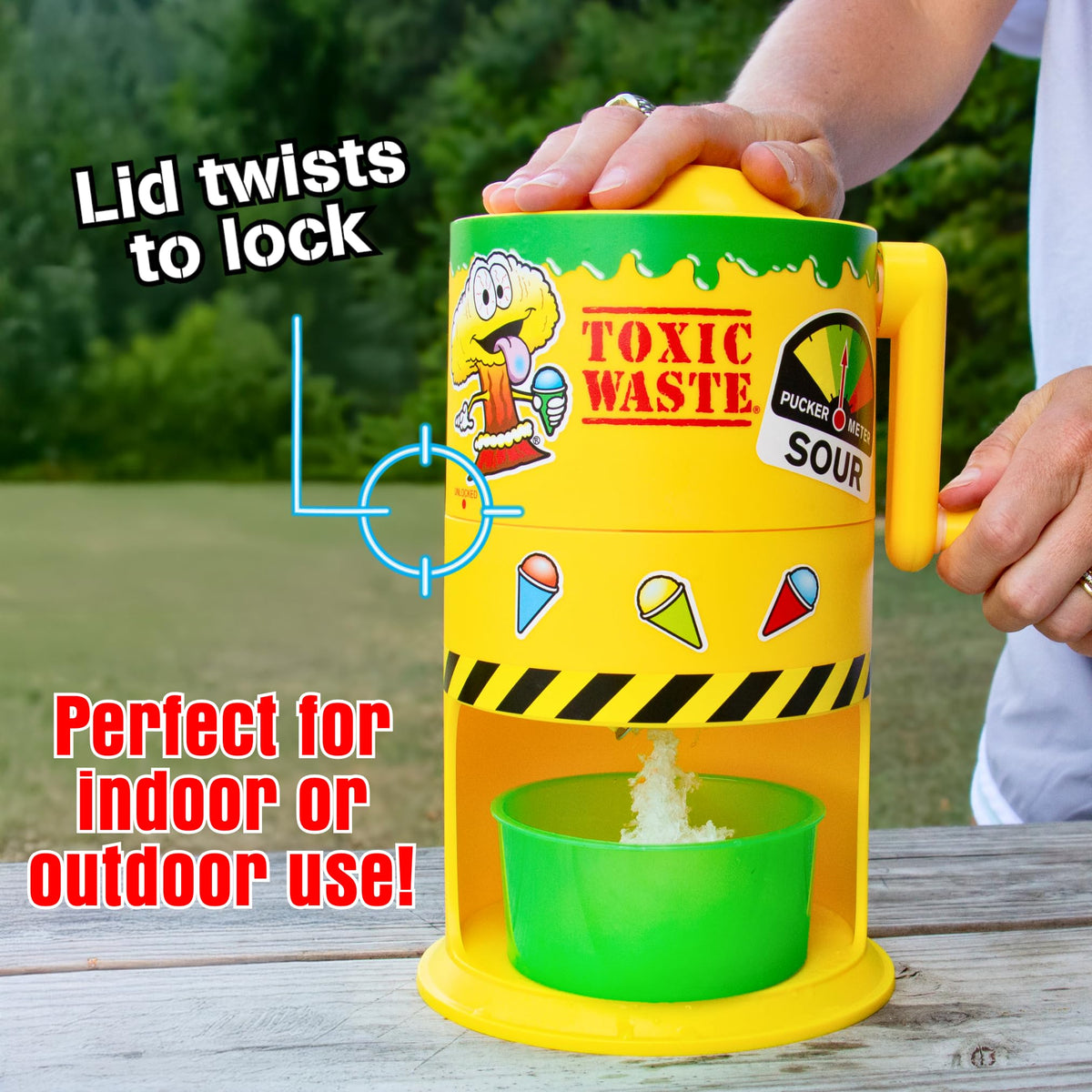 Toxic Waste Mini Snow Cone Machine by Hawaiian Shaved Ice – Mini, Yellow, Model S202-TW