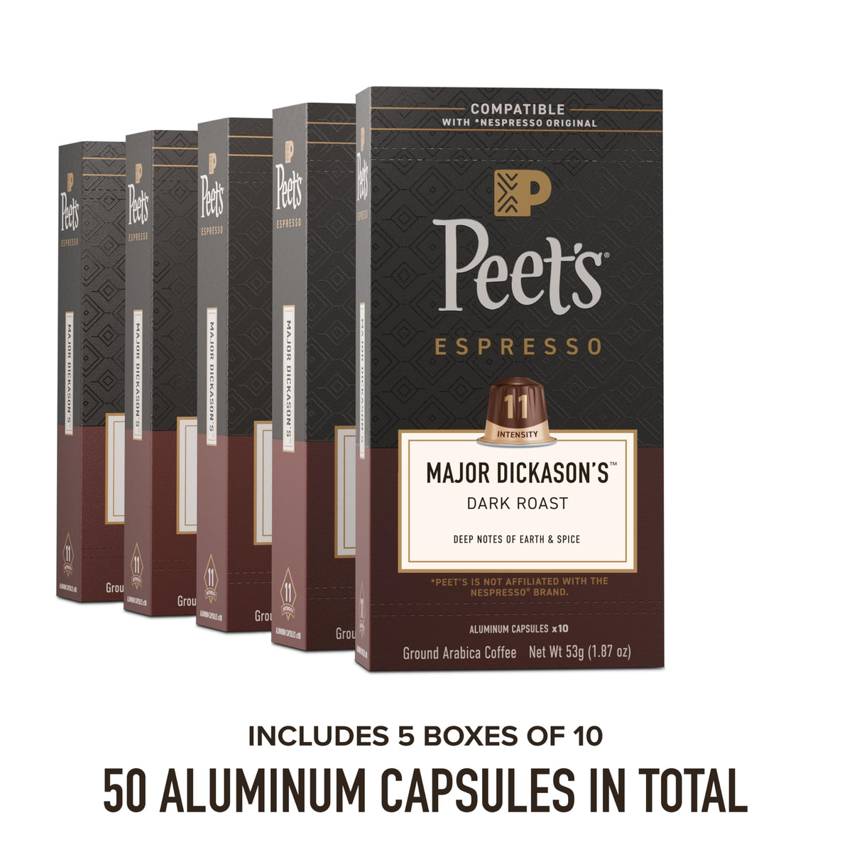 Peet's Coffee Major Dickason's Blend / 10 Count (Pack of 30) / 30 Single-Serve Capsules & Pods