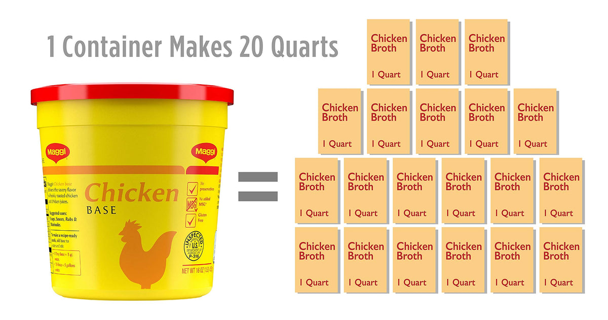 Chicken Base by Maggi – 16 Ounce (Pack of 6), Pack of 6, Model 00074826113060