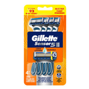 Sensor5 Men's Disposable Razors by Gillette – 4 Count (Pack of 1), Rubber, Blue