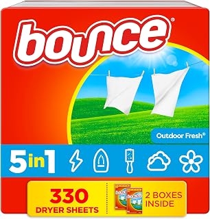 Bounce Dryer Sheets, 330 count, Outdoor Fresh Scent, Fabric Softener Sheets, Reduces Static, Softens and Fights Wrinkles