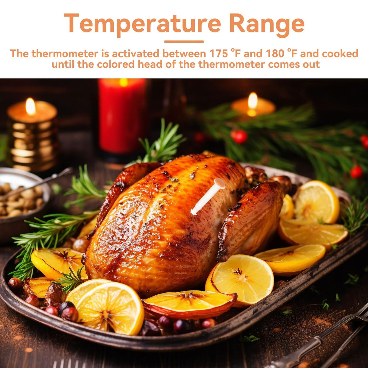 Herchr Poultry Timer, Pop Up Meat Thermometer, 20 Pack White