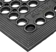 T14S0035BL NoTrax T14 Tek-Tough Jr. Anti-Fatigue Beveled Edge Drainage Mat, 3' X 5' Black
