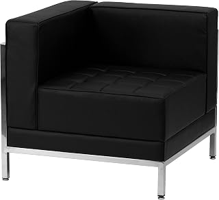 Flash Furniture Hercules LeatherSoft Corner Chair, Black | Encasing Frame, Contemporary
