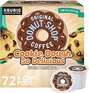 The Original Donut Shop Cookie Dough So Delicious, Keurig Single Serve K-Cup Pods, Flavored Coffee, 72 Count