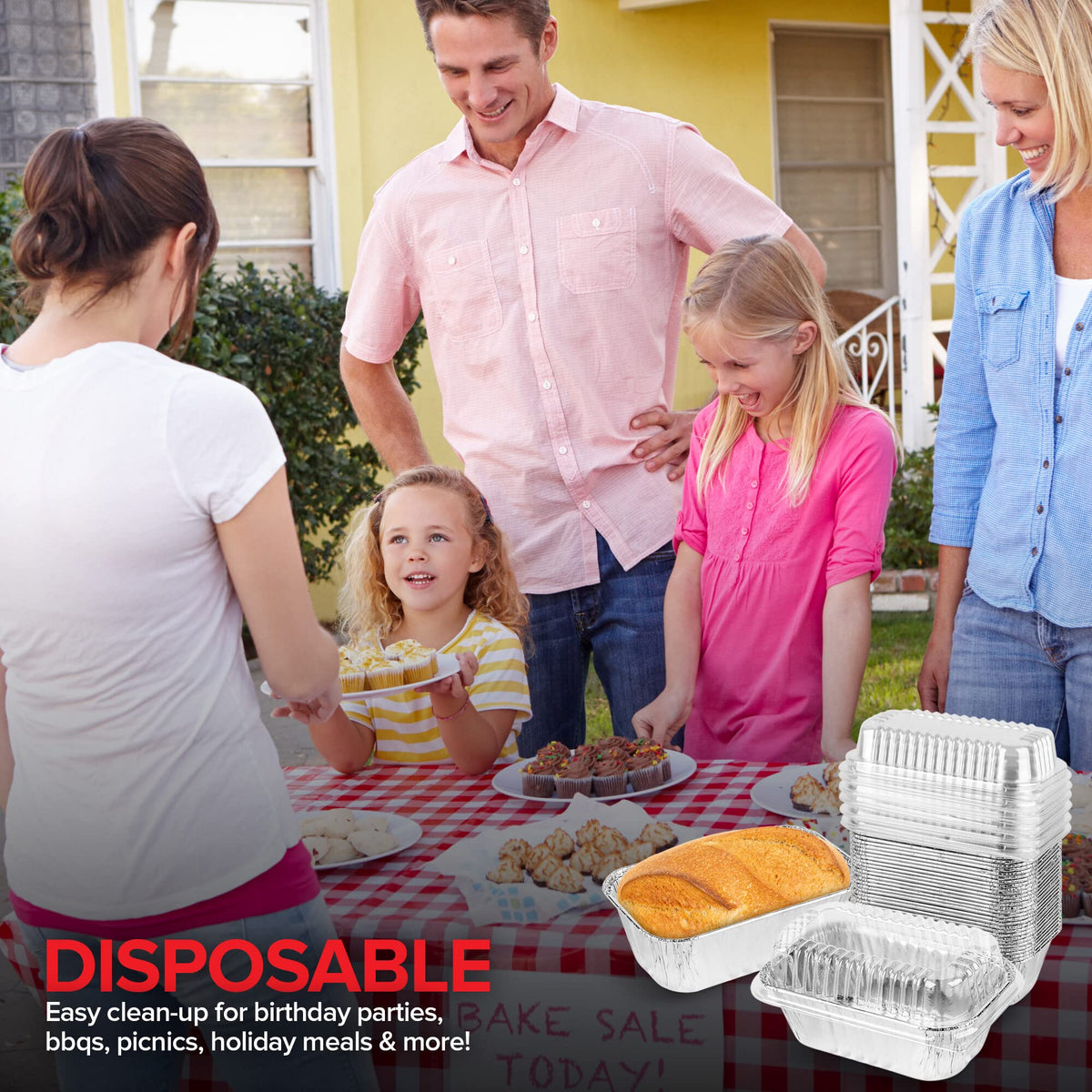 Disposable Aluminum Mini Loaf Pans with Lids by Stock Your Home – 50 Pack, 1.0 pounds, Foil, Silver, Pack of 50