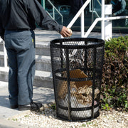 Outdoor Metal Trash Container Black by Global Industrial – Steel, Black, Model 237634BK