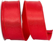 Reliant Ribbon 92575W-065-09F Satin Value Wired Edge Ribbon, 1-1/2 Inch X 10 Yards, Red