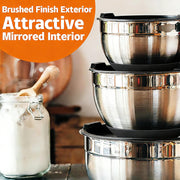 Umite Chef Stainless Steel Mixing Bowl Set, 26 Piece with Lids and Graters, Carbon Black