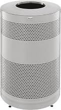 Rubbermaid Commercial Products Classic Open Top Outdoor Trash Can, 51-Gallon, Round Stainless Steel, Garbage Bin for Mall/Stadium/Office/Lobby/Restaurant