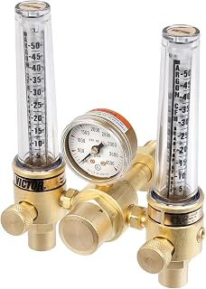 ESAB Victor Technologies 0781-1153 DFM-150-580 Medium Duty Flow Meter Cylinder Argon/Helium Regulator, 5-50/20-150 SCFH Flow Range, CGA 580 Inlet Connection