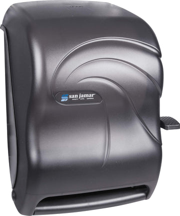Paper Towel Dispenser with Lever by San Jamar – 12 15/16"W x 9 1/4"D x 16 1/2"H, Plastic, Black, Model T1190TBK
