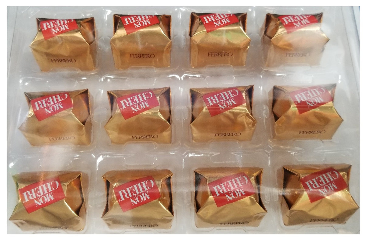 Mon Cheri Hazelnut Chocolates 12 pieces (2 Packs) by Ferrero – 12, brown