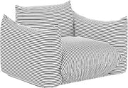 Tov Furniture Saint Tropez Pearl and Black Striped Stuffed Outdoor Armchair