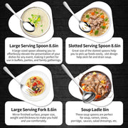 Gisly Serving Utensil Set, 12 Piece Stainless Steel, Silver