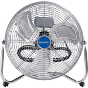 18" Diameter Industrial Floor Fan with Pivoting Head by Global Industrial – 21"L x 20.25"W x 7.5"H, Aluminum, Black/Gray/Silver, Model 258324