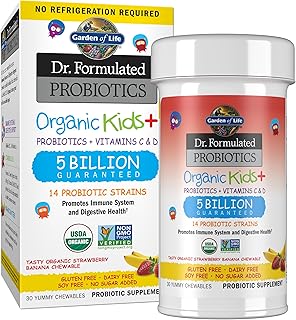 Garden of Life Dr. Formulated Kids+ Probiotic, Strawberry Banana, 30ct