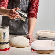 KneadAce Cotton Rope Bread Proofing Basket Set, Oval and Round with Liners and Covers, Grey and Beige