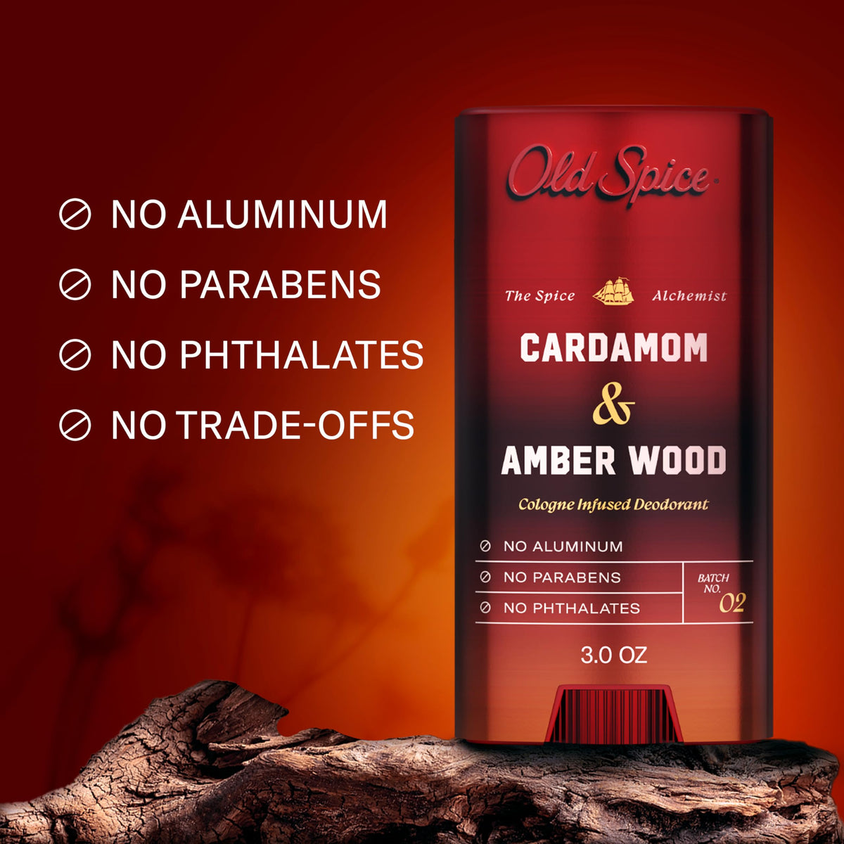 Old Spice Cardamom + Amber Wood / 3 Ounce (Pack of 1) / 1 Deodorant
