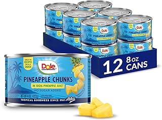 Dole Pineapple Chunks, 8 oz Cans, 12 Pack