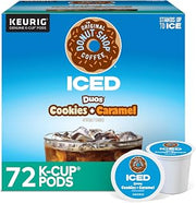 The Original Donut Shop ICED Duos Cookies + Caramel Coffee, Keurig Single Serve K-Cup Pods, 72 Count