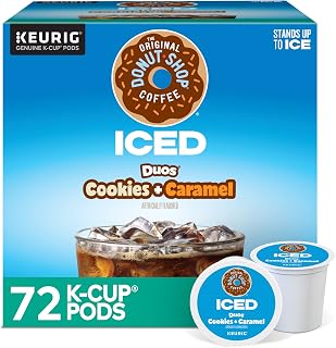 The Original Donut Shop ICED Duos Cookies + Caramel Coffee, Keurig Single Serve K-Cup Pods, 72 Count