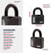 37/55 MK KD Granit Alloy Steel Padlock Master Keyed (Code 0694) by ABUS – KD, Alloy Steel, Black, Model 37917