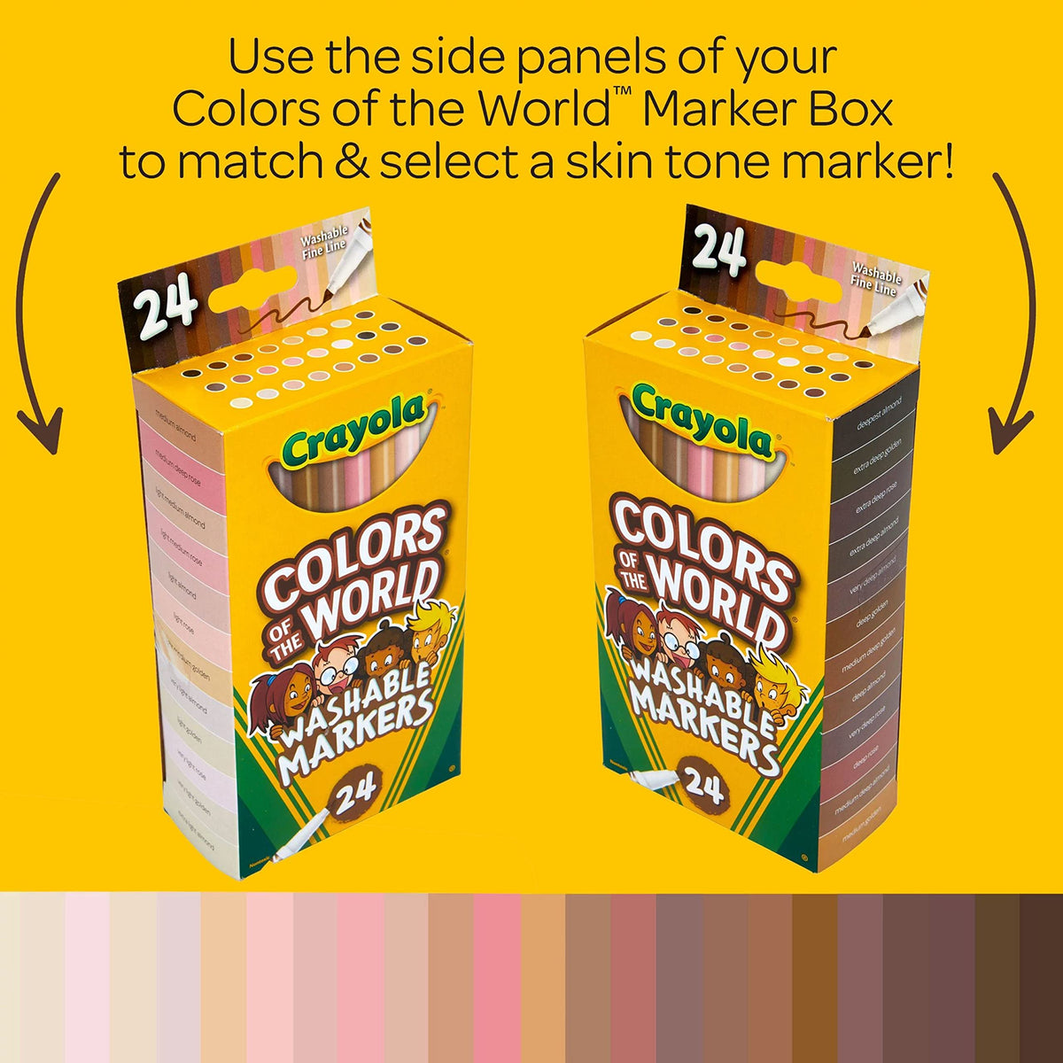 Colors of the World Markers 24 Count by Crayola – 24 Count (Pack of 1), Plastic, Multi, Model 587810