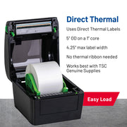 DA210 Shipping Label Printer by TSC – 11 x 7.6 x 7.2 inches, Black, Model 99-158A001-00LF