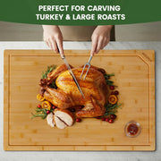 Kikcoin Bamboo Cutting Board, 30 x 20 Inch, Natural