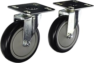 Winco Universal Plate Caster Set, 4-Inch by 4-Inch