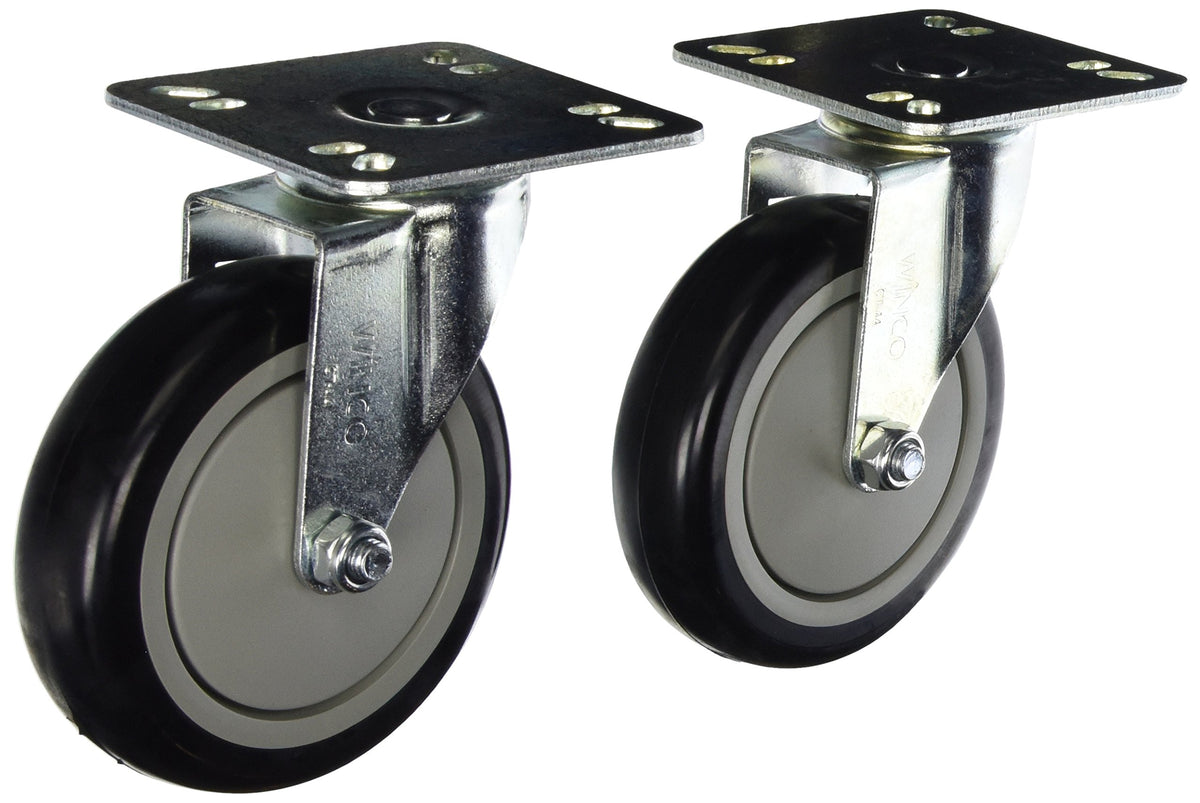 Universal Plate Caster Set by Winco – Medium, Plastic, Black, Model CT-44