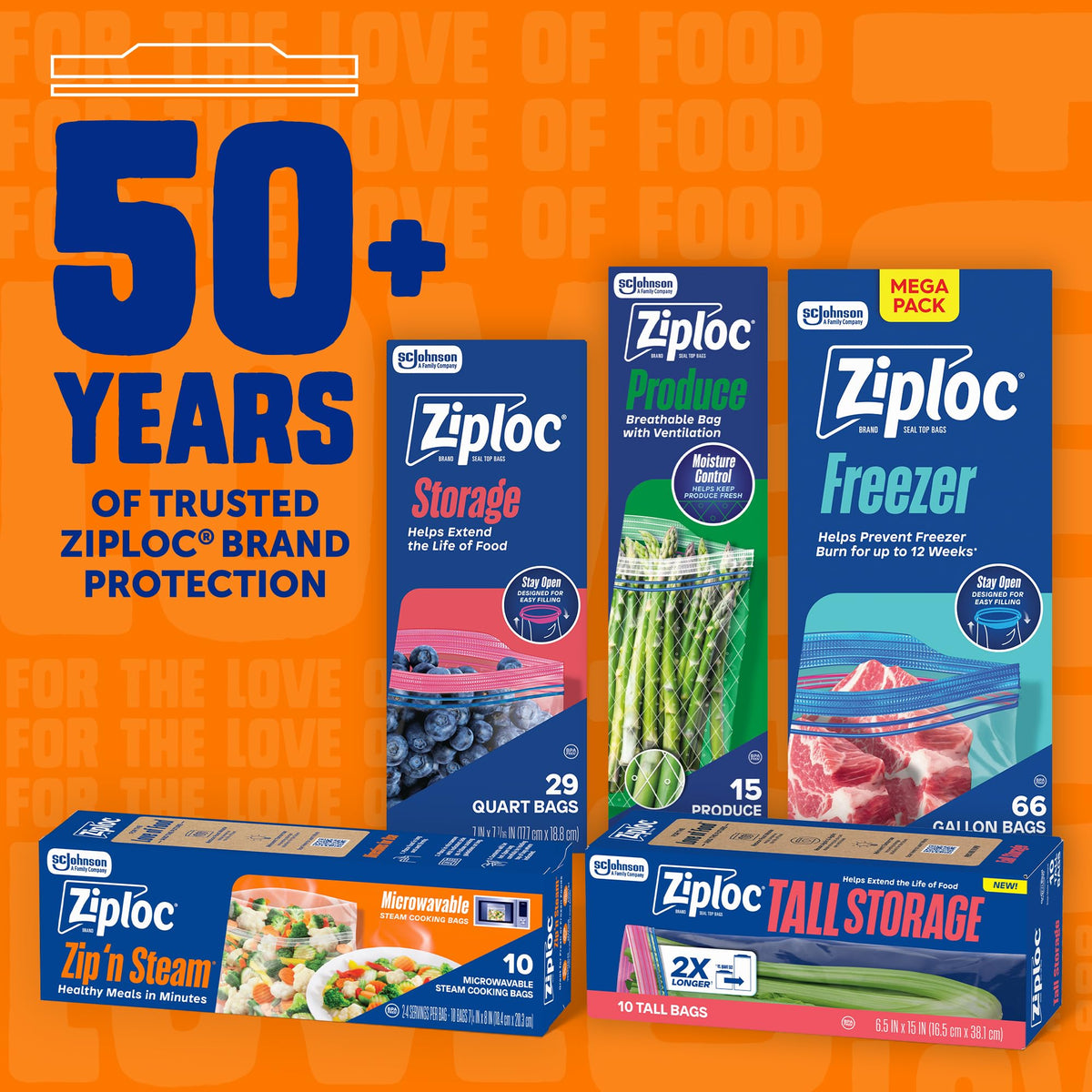 Zip 'n Steam Food Storage Cartons for Meal Prep by Ziploc – 9 inches x 2.3 inches x 2.9 inches (Pack of 12), Plastic, Pack of 12, Model 387799