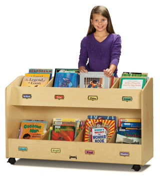 Mobile 8-Section Book Organizer by Jonti-Craft – 48 inches (W) x 16 inches (D) x 29.5 inches (H), Acrylic, Model 5369JC