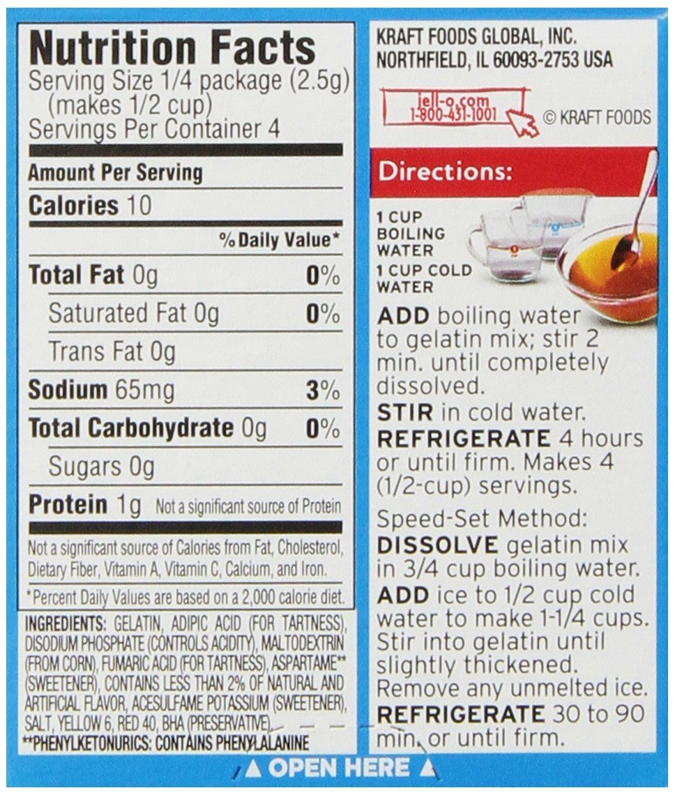 Orange Flavor Sugar-Free Gelatin Mix by Jell-O – 0.3 Ounce (Pack of 1), Model 043000201435