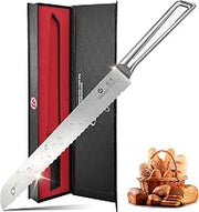 Serrated Bread Knife with Japanese High Carbon Stainless Steel | Razor Sharp Bread Cutting Knife with Ergonomic Handle for Homemade Bread/Sourdough/Bagels/Cake Clean Low-Crumb Cuts