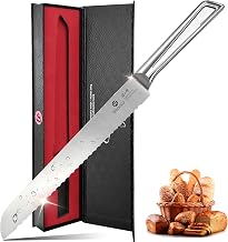 Serrated Bread Knife with Japanese High Carbon Stainless Steel | Razor Sharp Bread Cutting Knife with Ergonomic Handle for Homemade Bread/Sourdough/Bagels/Cake Clean Low-Crumb Cuts