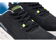 Women's Max Cushioning Glide Step Fairmont Sneaker by Skechers – 9, Mesh, Black/Blue, Model 129407