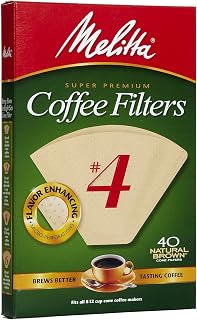 Melitta Cone Coffee Filters, Natural Brown, No. 4, 40 ct Filters