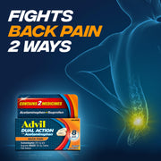 Advil Dual Action Back Pain by HALEON – 18 Count (Pack of 1)