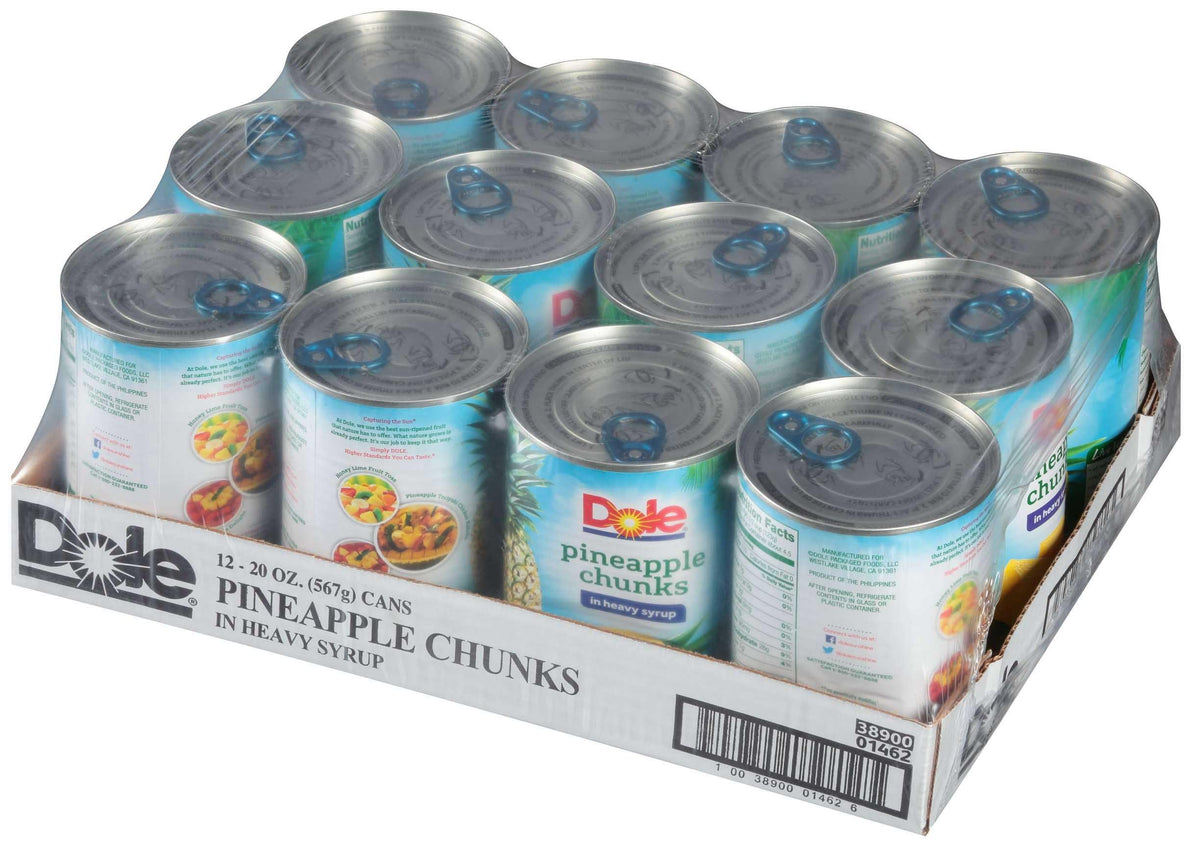 Pineapple Chunks In Syrup by Dole – 20 ounces, Pack of 12