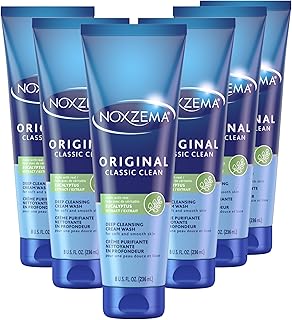 Noxzema Original Classic Clean Face Wash, Deep Cleansing Cream for Fresh, Healthy-Looking Skin, Hydrating Formula Removes Dirt, Oil & Makeup, Dermatologist Tested, 8 oz (6 Pack)