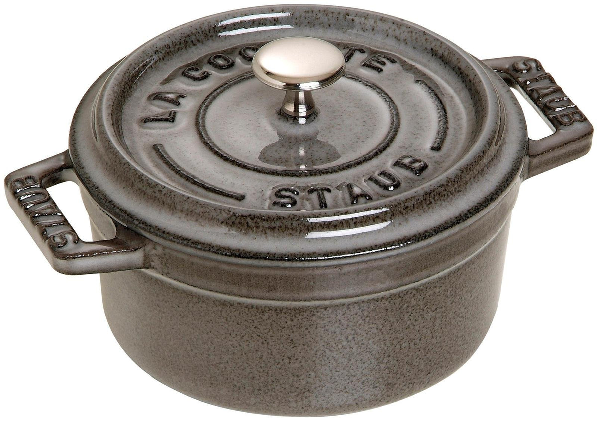 Mini Round Cocotte by STAUB – 0.25 quarts, Cast Iron, Graphite Gray, Model 1101018