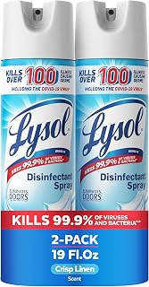 Lysol Disinfectant Spray, Sanitizer, Crisp Linen, 19 oz, 2 Pack