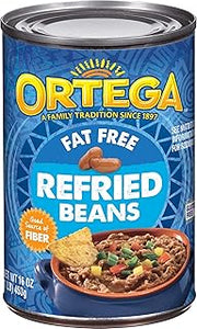 Ortega Refried Beans, Fat Free, 16 Ounce (Pack of 12)