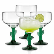 Libbey Cactus Stemed 4 / 4 Count (Pack of 1) / Cactus Margarita Glasses