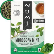 Numi Organic Moroccan Mint Tea, 18 Herbal Tea Bags, Caffeine Free