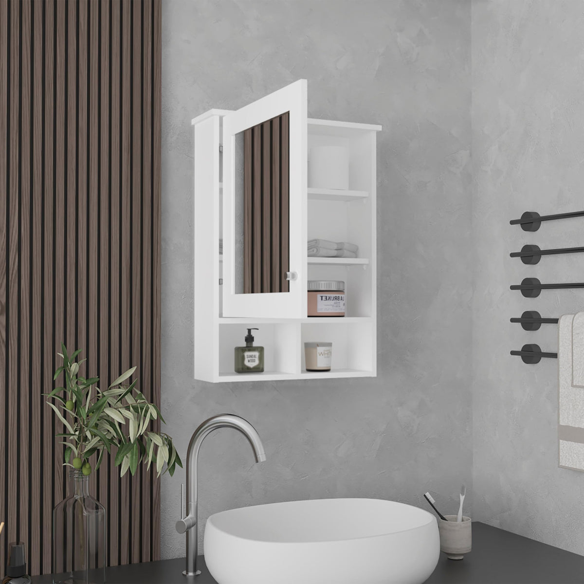 Optim Medicine Cabinet Organizer by Tuhome – Engineered Wood, White, Model GLB11020