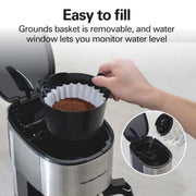 12 Cup Programmable Drip Coffee Maker With 3 Brew Strengths by Hamilton Beach – 12 Cups, 60.0 fluid_ounces, te Glass, Matte Black, Model 46280J